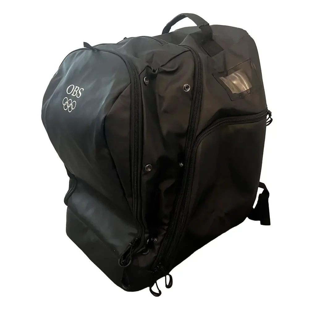 Authentic PyeongChang 2018 Winter Olympics OBS Crew Black Backpack ~40L Large - Picture 2 of 16